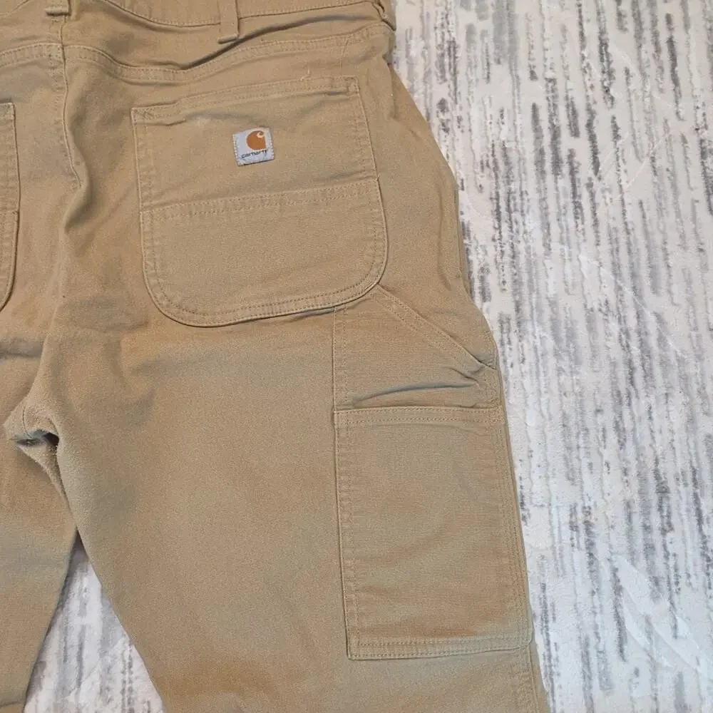 Carhartt Women's Carpenter Pants Tan Original Fit Straight Leg Sz 14 - Picture 11 of 13